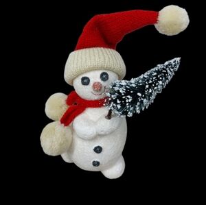 Department 56 Billy Buttons Snowman with Tree Vintage Christmas Holiday 5.5" T